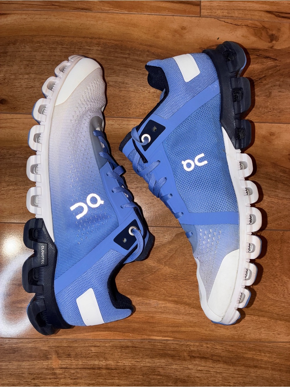 On Cloud Women’s CloudFlow Athletic Running Sneaker Shoes, blue & white- size 8 - Picture 8 of 10